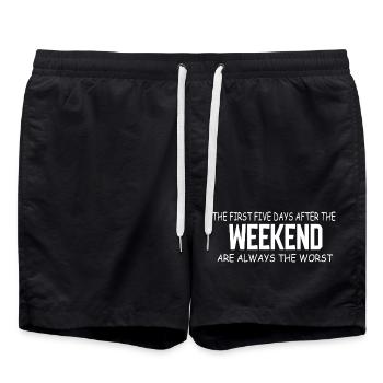 Le blues du week-end : les cinq premiers jours de la semaine - Short de bain - noir - Devant - AI Model Male 185 light (185cm)