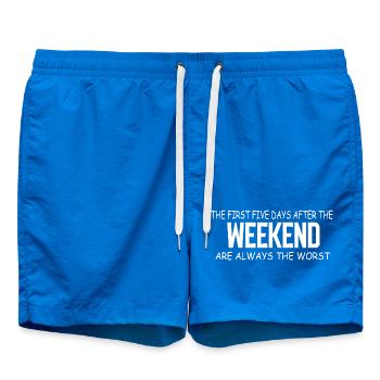 Weekend Blues: The First Five Weekdays - Swim Trunks - cobalt blue - Front
