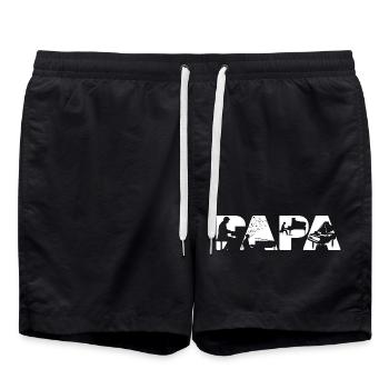 Papa Pianiste Papa Musique Claviériste - Short de bain - noir - Devant - AI Model Male 185 light (185cm)