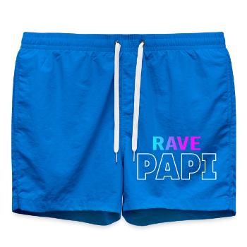 Rave Dad Techno House Electro Festival Hardstyle - Swim Trunks - cobalt blue - Front