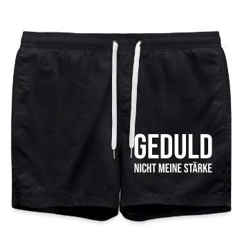 Patience is not my strong point - Swim Trunks - black - Front - AI Model Male 185 light (185cm)