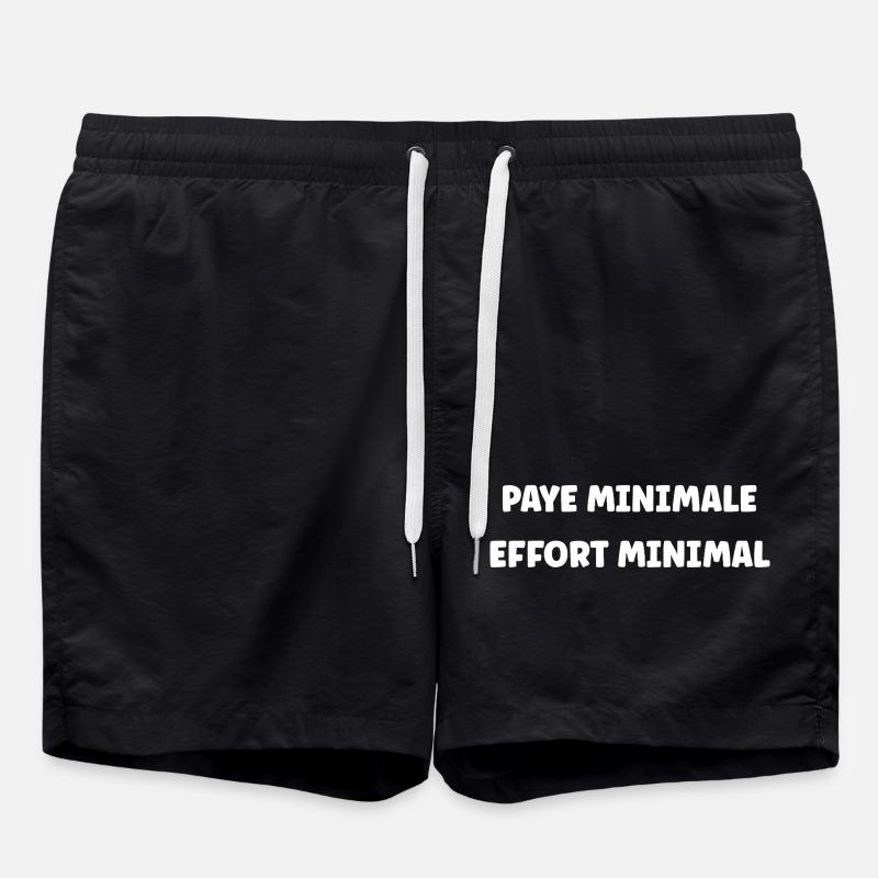 Minimum Pay, Minimum Effort - Swim Trunks - black