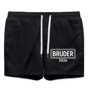 BROTHER 2026 Proud Sibling Announcement - Swim Trunks - black - Front - AI Model Male 185 light (185cm)