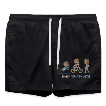 Petit Triathlète en Plein Air - Short de bain - noir - Devant - AI Model Male 185 light (185cm)