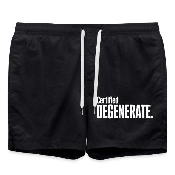 Certified Degenerate - Funny Gen Alpha Memes - Swim Trunks - black - Front - AI Model Male 185 light (185cm)