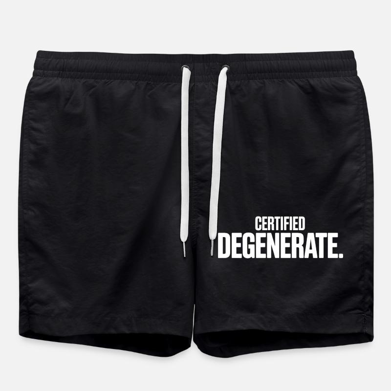 Certified Degenerate - Funny Gen Alpha Memes - Short de bain - noir