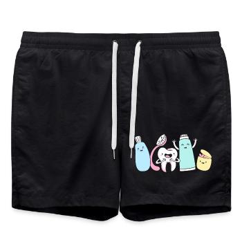Receptionist Dentist - Swim Trunks - black - Front - AI Model Male 185 light (185cm)