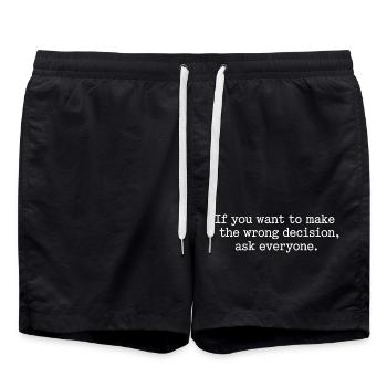 Want To Make Wrong Decision Ask Everyone Mindset - Swim Trunks - black - Front - AI Model Male 185 light (185cm)