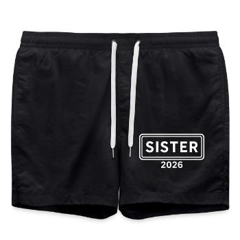 SISTER 2026 Big Sister Announcement - Swim Trunks - black - Front - AI Model Male 185 light (185cm)