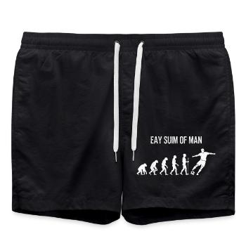 Evolution du football - Design rétro des joueurs de football - Short de bain - noir - Devant - AI Model Male 185 light (185cm)