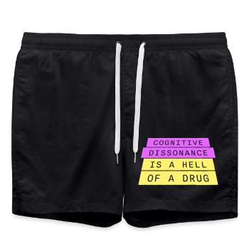 La dissonance cognitive est un sacré dicton. - Short de bain - noir - Devant - AI Model Male 185 light (185cm)
