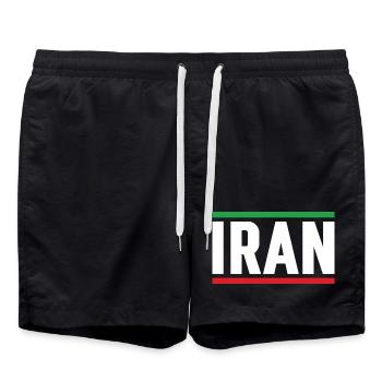 Iran Flag Strong Typography - Swim Trunks - black - Front - AI Model Male 185 light (185cm)