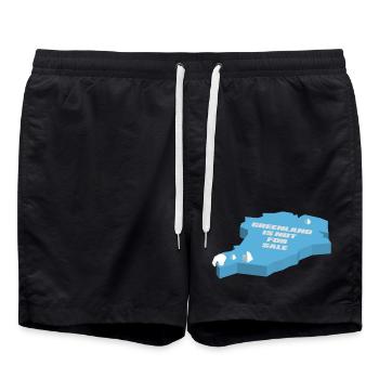 Le Groenland n’est pas à vendre (édition 3D) - Short de bain - noir - Devant - AI Model Male 185 light (185cm)