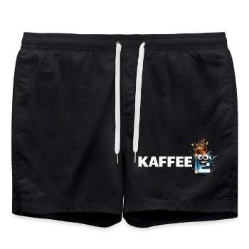 Kaffee Mascot Splash - Badeshorts - Schwarz - Vorne - AI Model Male 185 light (185cm)