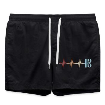 Clé d’alto, alto, alto, battement de cœur - Short de bain - noir - Devant - AI Model Male 185 light (185cm)