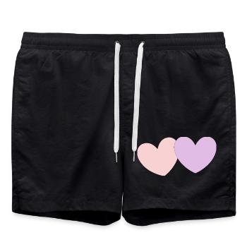 Heart pastel gift Valentine's Day - Swim Trunks - black - Front - AI Model Male 185 light (185cm)