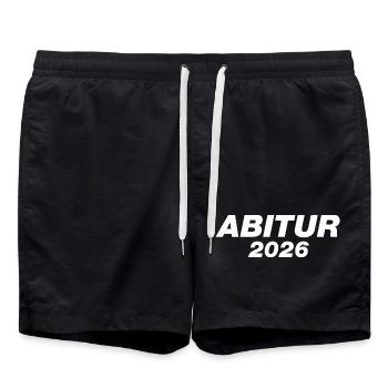 Abi 2026 - Abitur - Gift | minimal design - Swim Trunks - black - Front - AI Model Male 185 light (185cm)