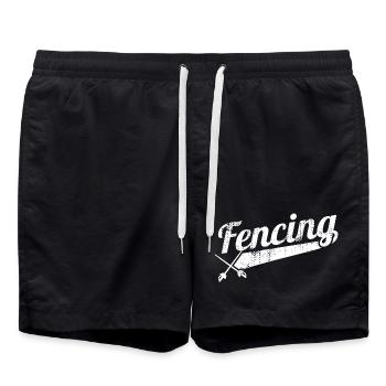 Fechten - Badeshorts - Schwarz - Vorne - AI Model Male 185 light (185cm)