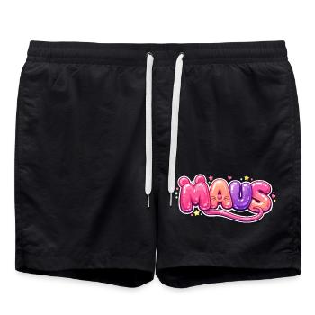 Karnevalsmaus Kostüm Lustig Karneval Köln Geschenk - Badeshorts - Schwarz - Vorne - AI Model Male 185 light (185cm)