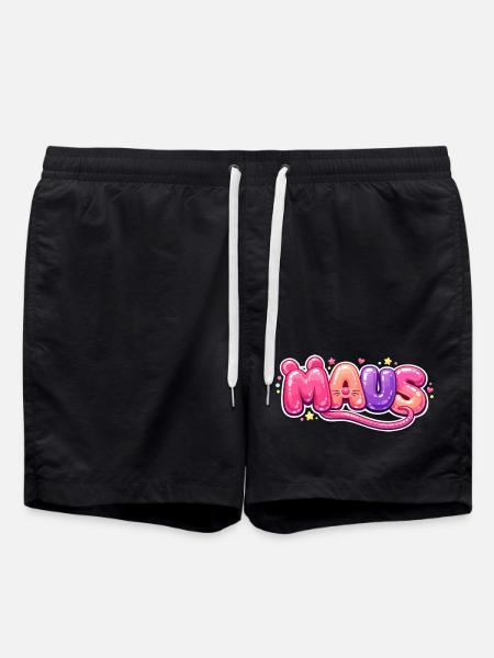 Karnevalsmaus Kostüm Lustig Karneval Köln Geschenk - Badeshorts - Schwarz