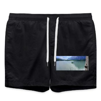 Réflexions sur le lac alpin Sereni - Short de bain - noir - Devant - AI Model Male 185 light (185cm)