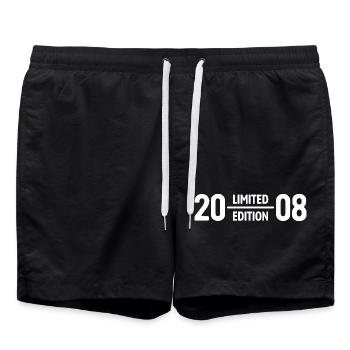 Limited Edition 2008 Geburtstag Geschenk - Badeshorts - Schwarz - Vorne - AI Model Male 185 light (185cm)