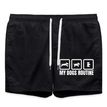 My Dogs Routine - Badeshorts - Schwarz - Vorne - AI Model Male 185 light (185cm)
