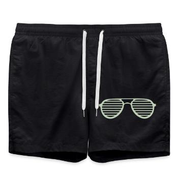 Retro Stripe Sunglasses - Swim Trunks - black - Front - AI Model Male 185 light (185cm)