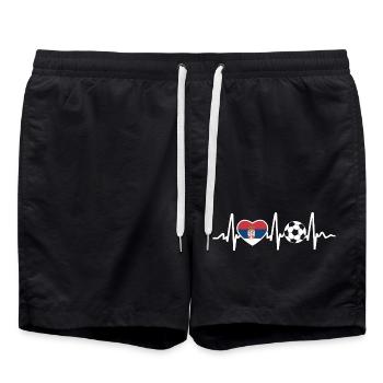 Football en Serbie - Short de bain - noir - Devant - AI Model Male 185 light (185cm)