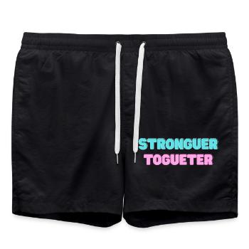 STRONGER_TOGUETER - Badeshorts - Schwarz - Vorne - AI Model Male 185 light (185cm)