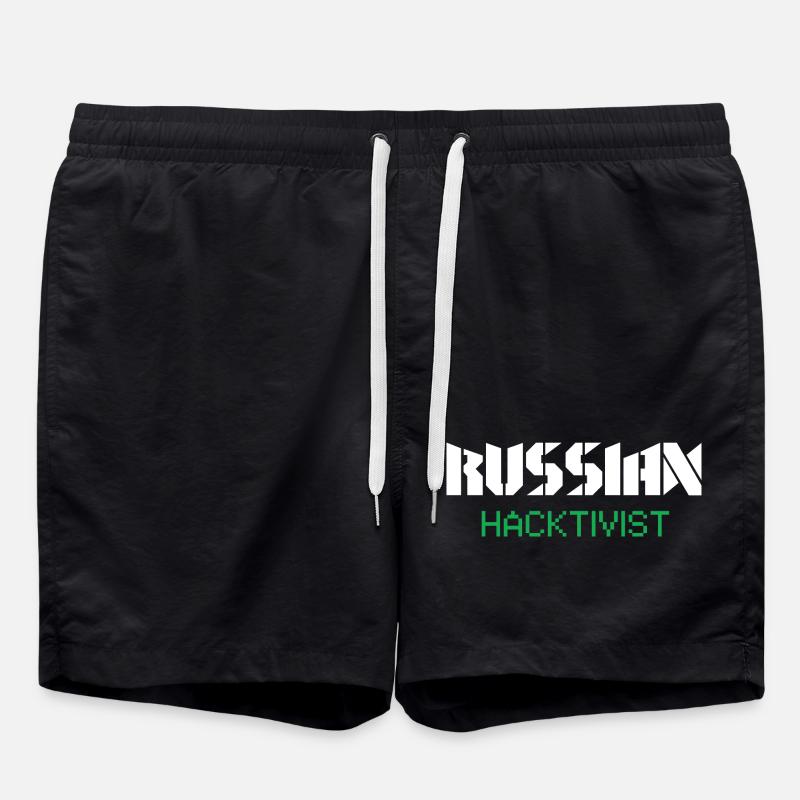Russian Hacktivist Cyber Security Design - Badeshorts - Schwarz