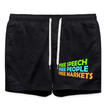 Marché de la liberté d’expression Peuple Libertarian Freedom Logo - Short de bain - noir - Devant - AI Model Male 185 light (185cm)