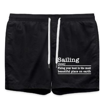 Sailing funny saying for sailors - Swim Trunks - black - Front - AI Model Male 185 light (185cm)
