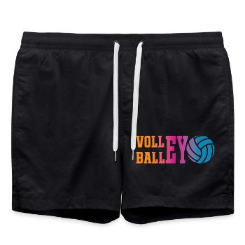 Volley-ball coloré - Short de bain - noir - Devant - AI Model Male 185 light (185cm)