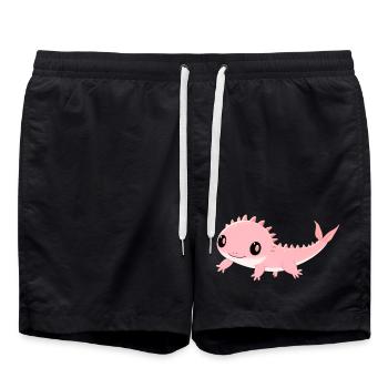 Axolotl préféré des dinosaures rose pâle - Short de bain - noir - Devant - AI Model Male 185 light (185cm)