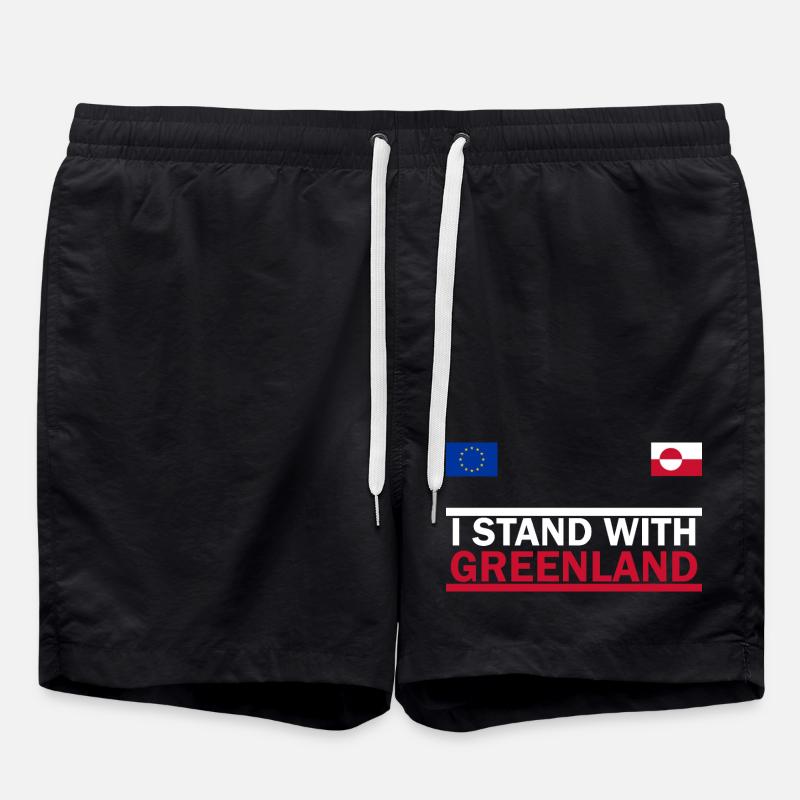 I support Greenland - Greenland - Swim Trunks - black