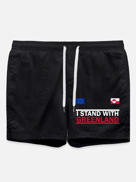I Stand With Greenland - Swim Trunks - black