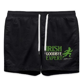 Irish Goodbye Expert St. Patrick's St. Paddys - Swim Trunks - black - Front - AI Model Male 185 light (185cm)