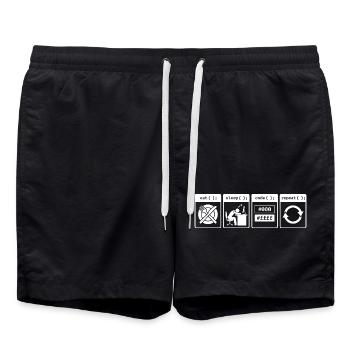 Eat Sleep Code Repeat – Coder Workflow Design - Badeshorts - Schwarz - Vorne - AI Model Male 185 light (185cm)