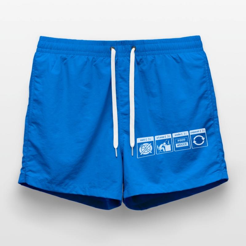 Eat Sleep Code Repeat – Coder Workflow Design Badeshorts
