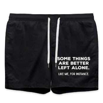 Mieux vaut laisser tranquille une citation sarcastique d’introverti - Short de bain - noir - Devant - AI Model Male 185 light (185cm)
