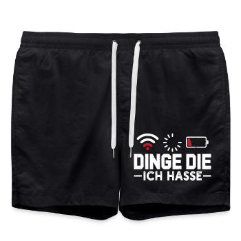 Nerd Computer THINGS I HATE FUNNY - Swim Trunks - black - Front - AI Model Male 185 light (185cm)