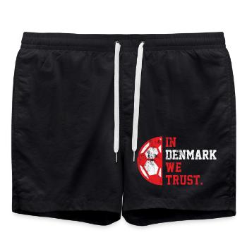 In Denmark we trust - Swim Trunks - black - Front - AI Model Male 185 light (185cm)