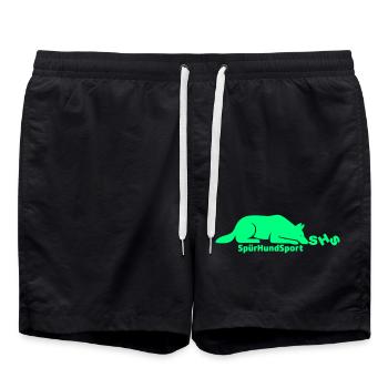 SHS Logo grün - Badeshorts - Schwarz - Vorne - AI Model Male 185 light (185cm)