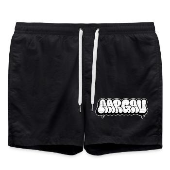 Bulle de graffiti d’Argau - Short de bain - noir - Devant - AI Model Male 185 light (185cm)