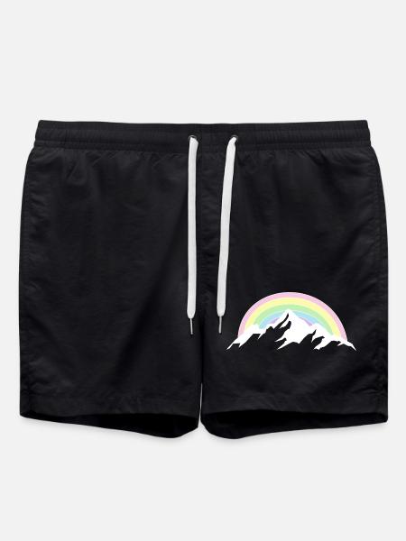 Mountain Rainbow Nature Lover - Swim Trunks - black