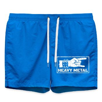 MetalhandHeavy Metal Rock Hand – Distressed Design - Swim Trunks - cobalt blue - Front
