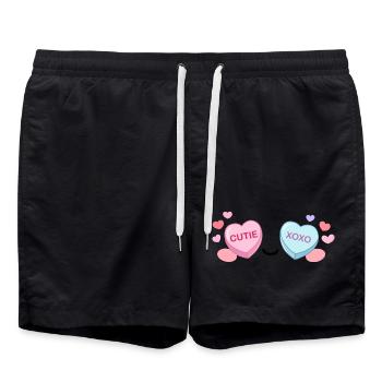Candy Eyes Kawaii – Sweet Valentine Eyes - Short de bain - noir - Devant - AI Model Male 185 light (185cm)