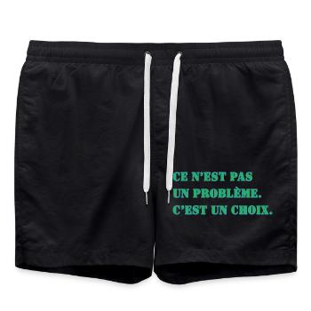 DAS IST KEIN PROBLEM. ES IST EINE ENTSCHEIDUNG. - Badeshorts - Schwarz - Vorne - AI Model Male 185 light (185cm)