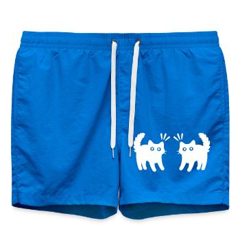 Cats Couple - Swim Trunks - cobalt blue - Front